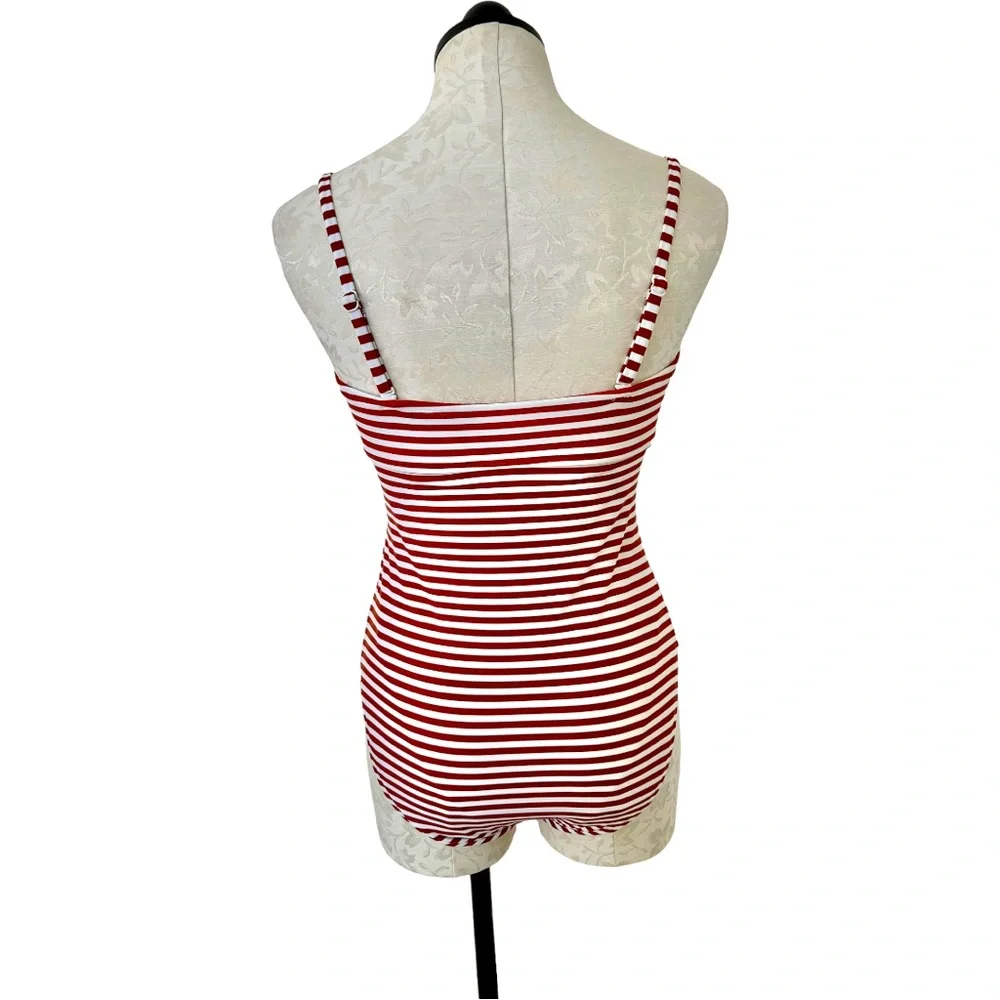 Kona Sol One Piece Striped Twist  Swim Suit Size Medium - Picture 5 of 12